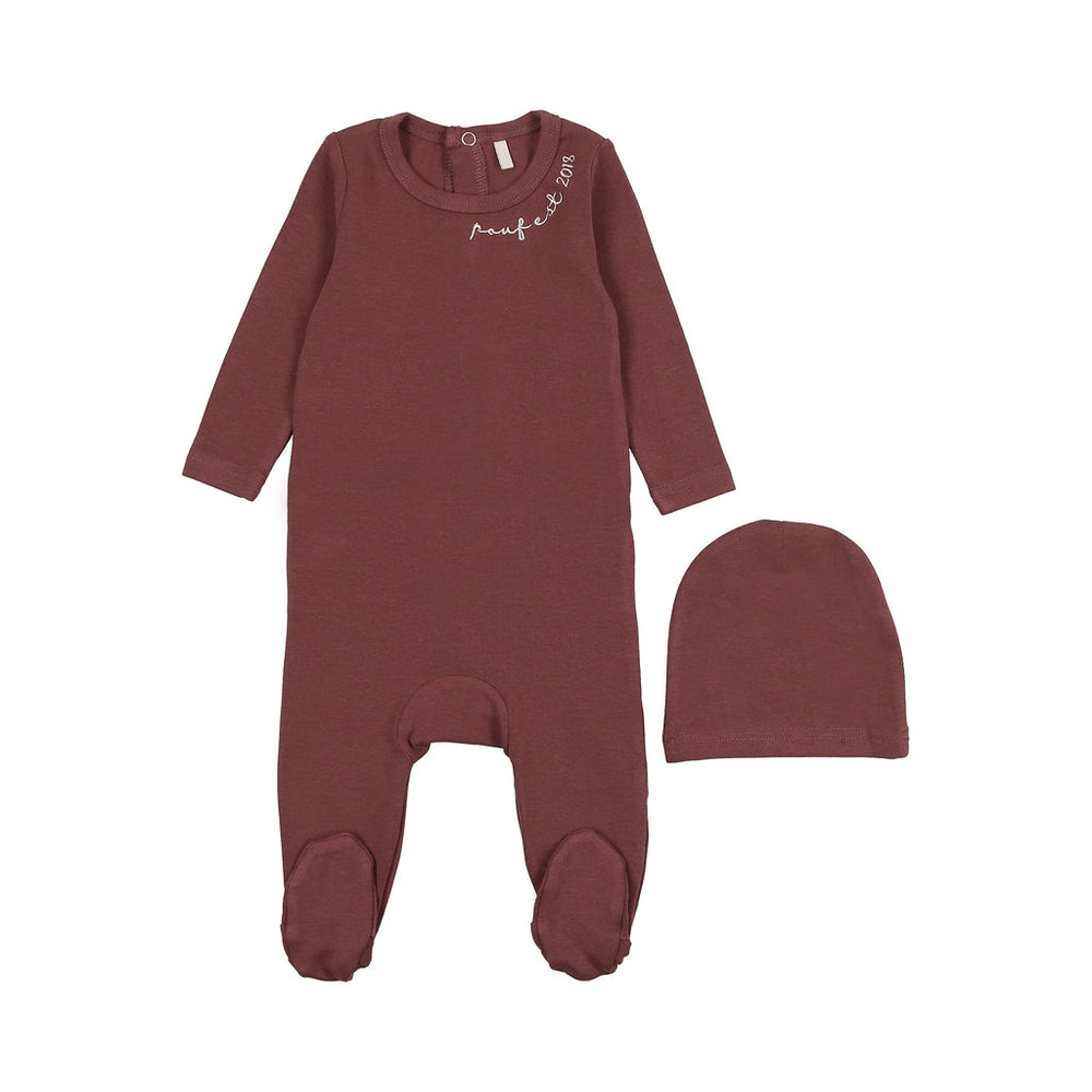 Pre-Order Pouf Girl Embroidered Footie & Beanie