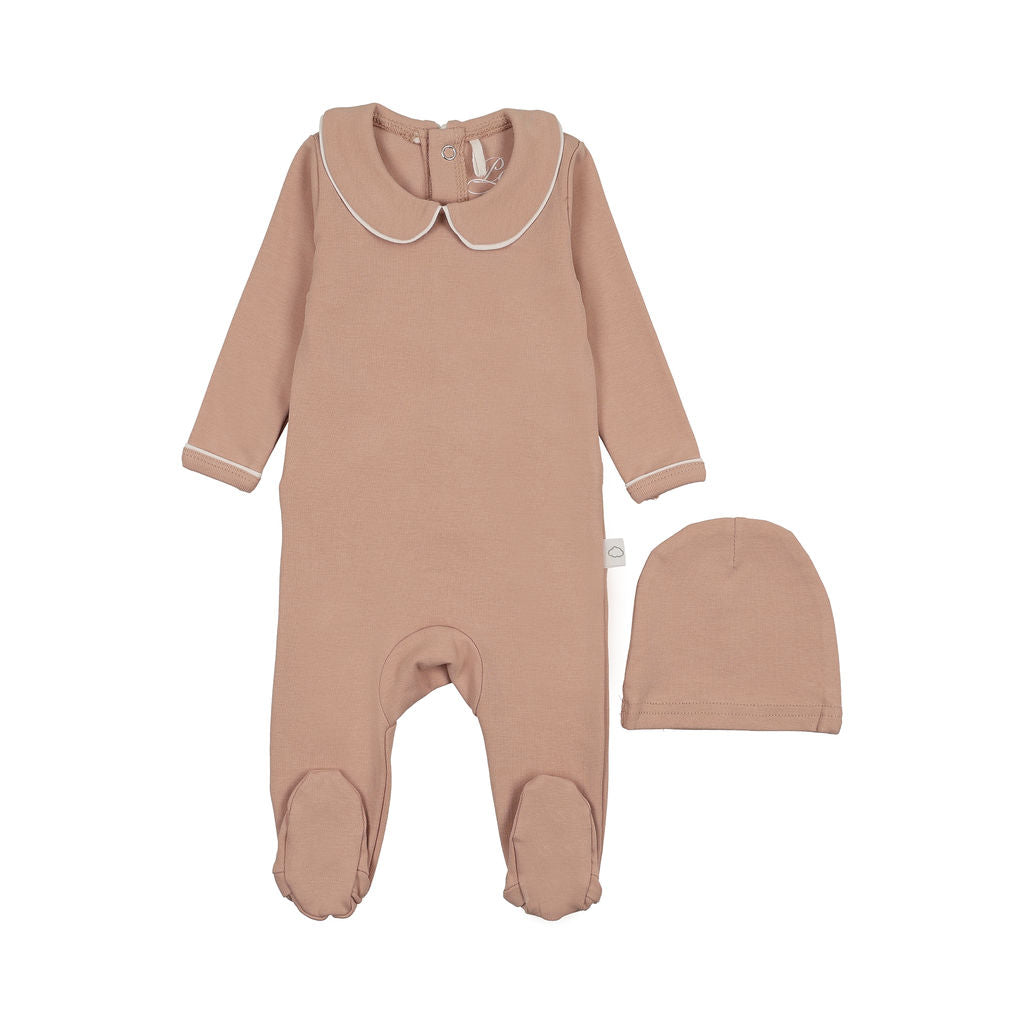 Pre-Order Pouf Pink Collar Footie & Beanie