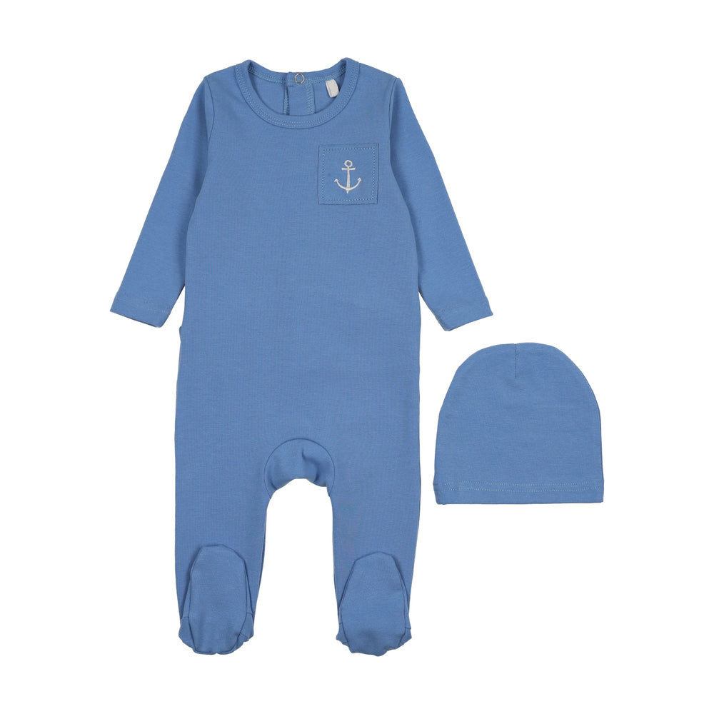 Pouf Boy Stitched Graphic Footie & Beanie