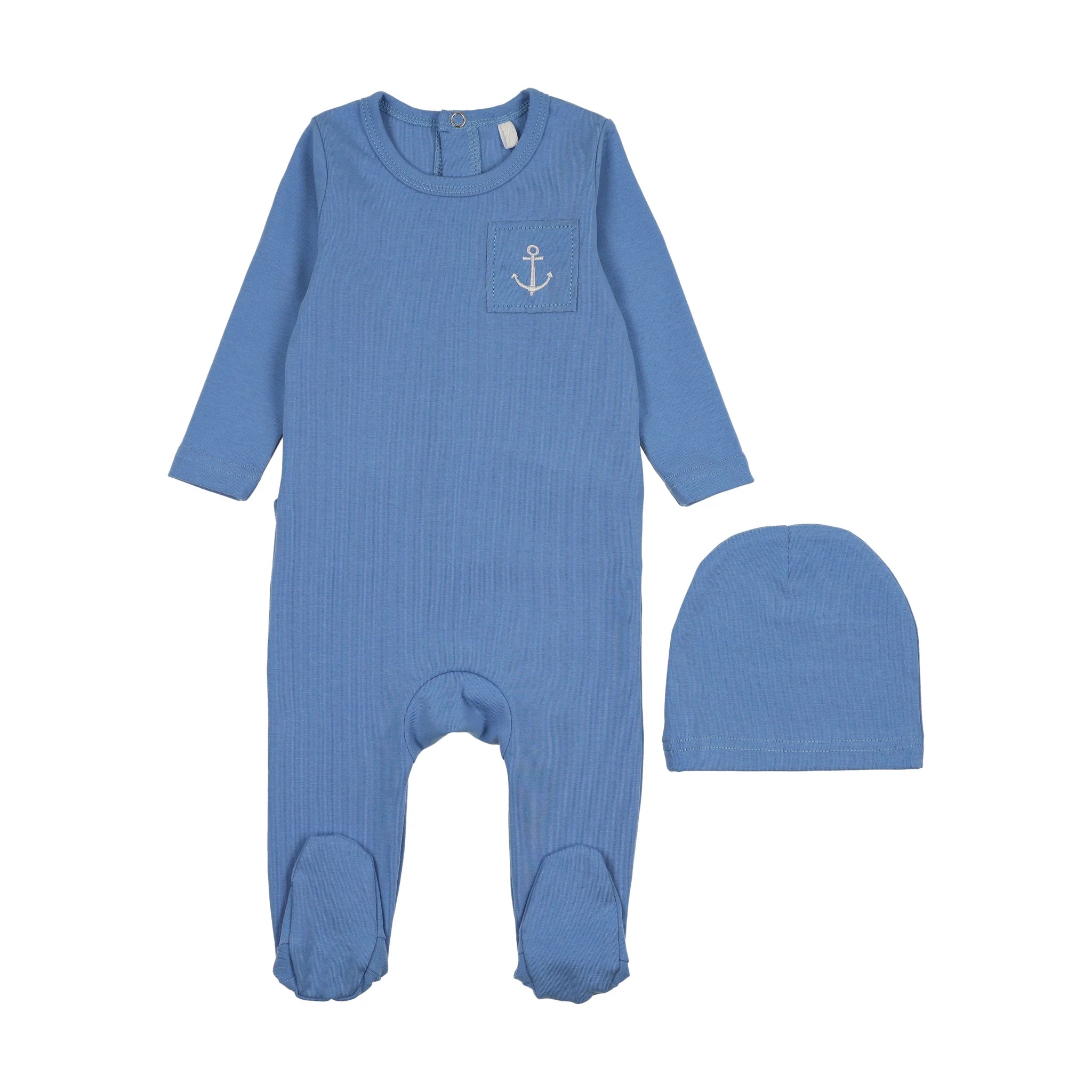Pouf Boy Stitched Graphic Footie & Beanie