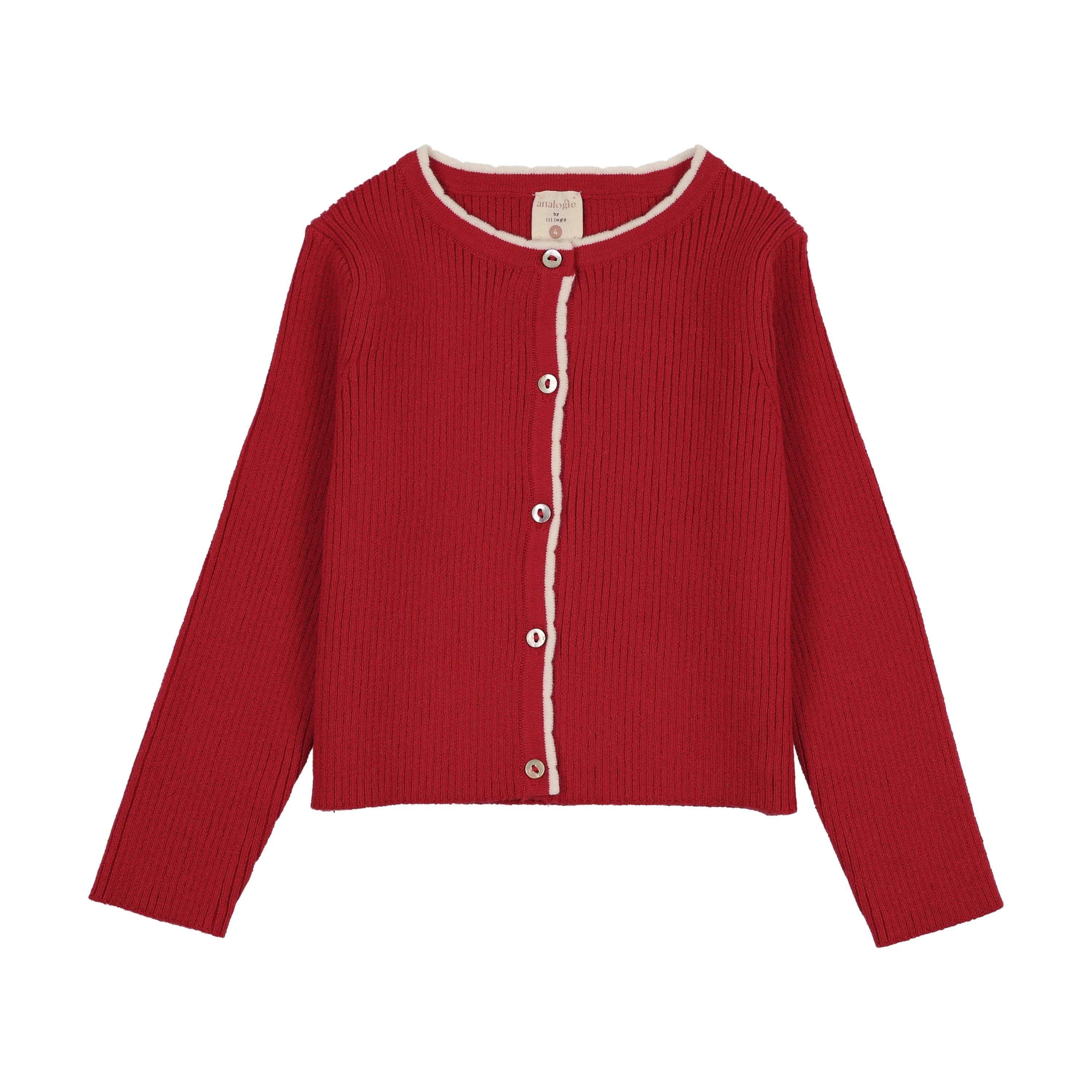 Lil Legs Scallop Ribbed Cardigan