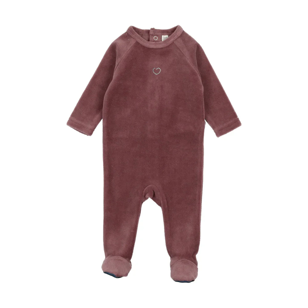 Lil Legs Plum Rhinestone Footie