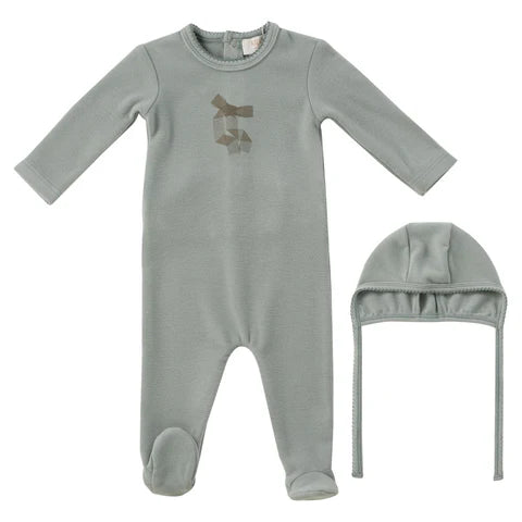 Pre-Order Kipp Felt Bow Footie & Bonnet