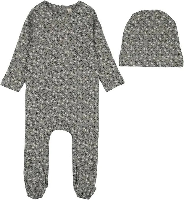 Lilette Dahlia Vines Print Footie/Beanie