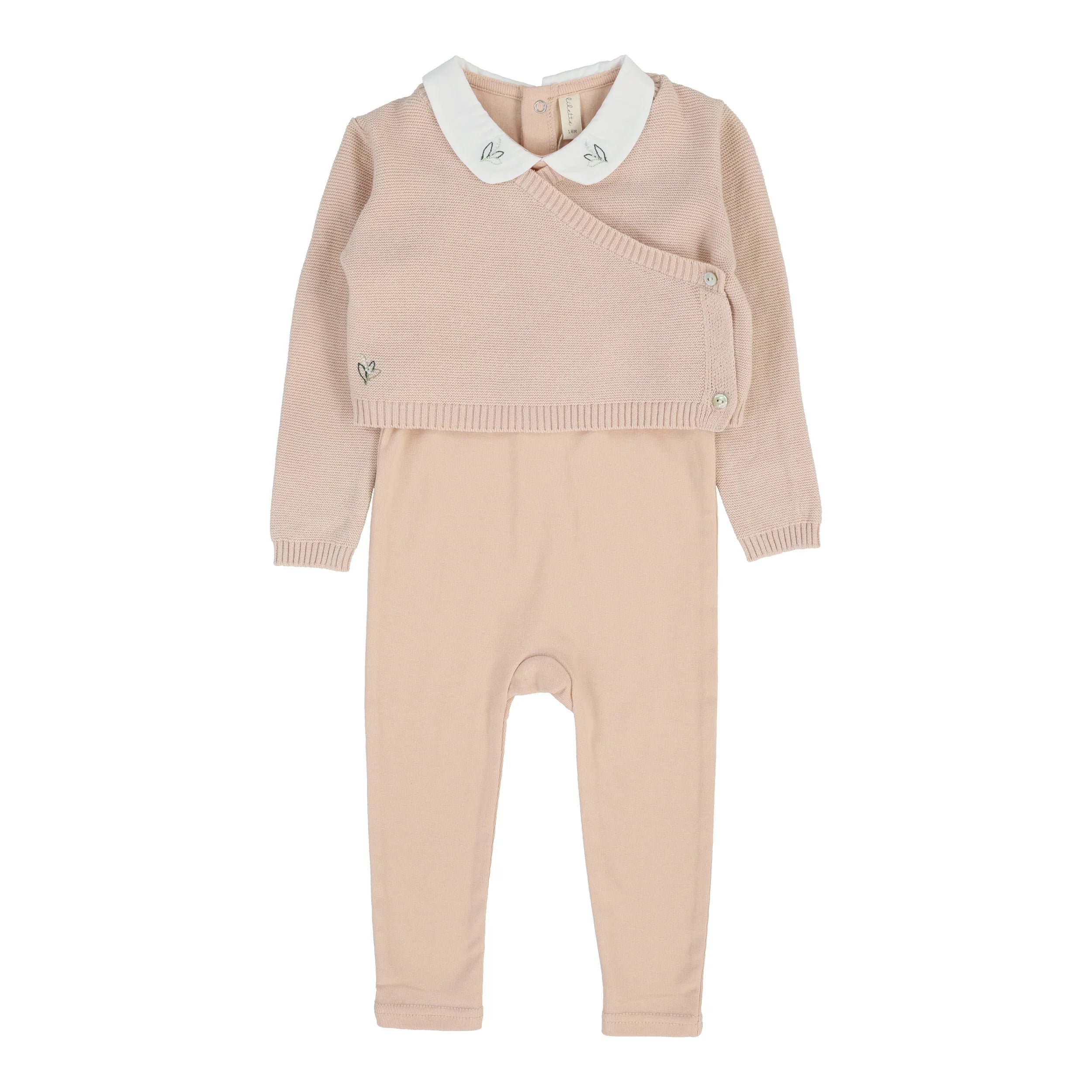 Lil Legs Soft Pink Knit Wrap Sleeveless Footie Set