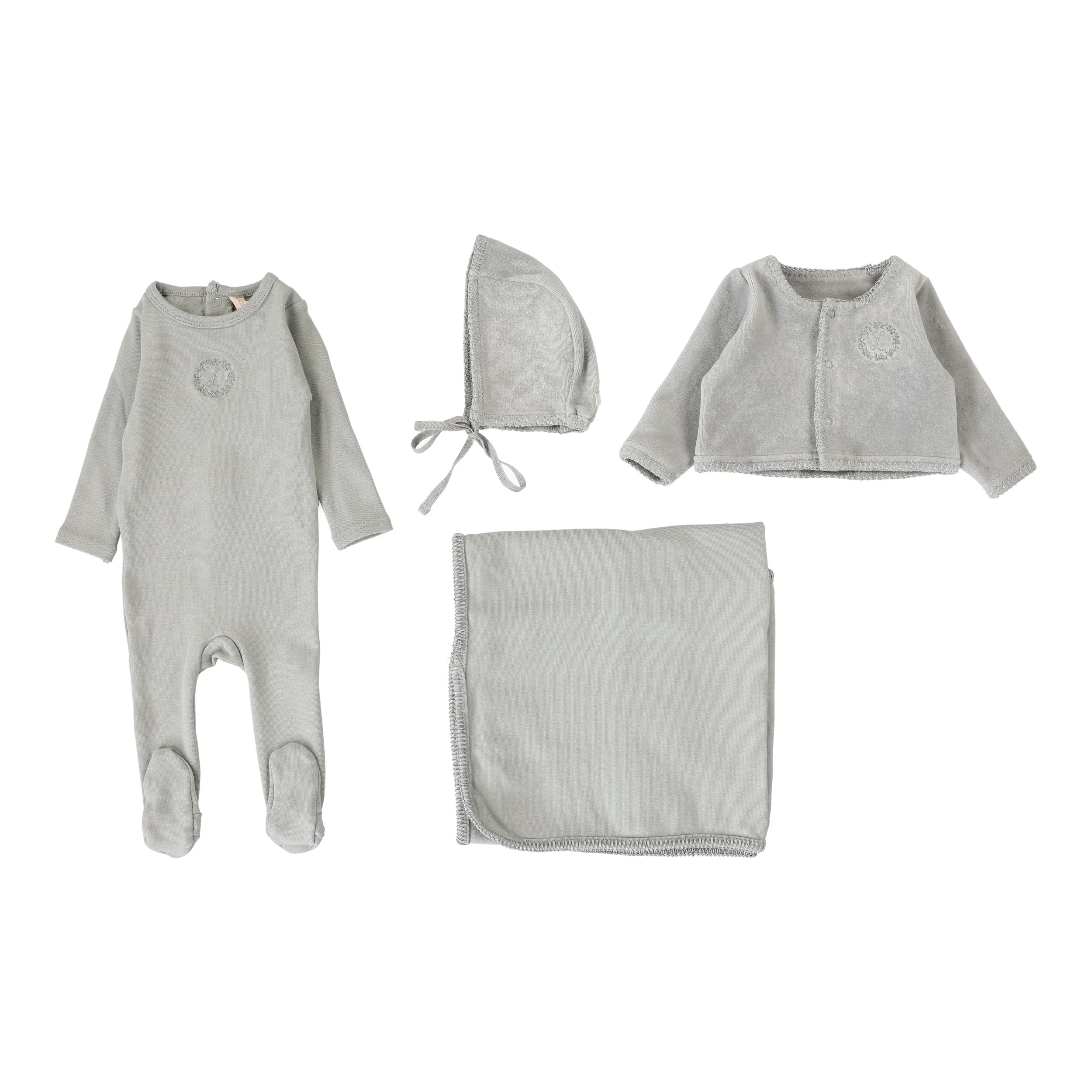 Lilette Velour Cardi Layette Set