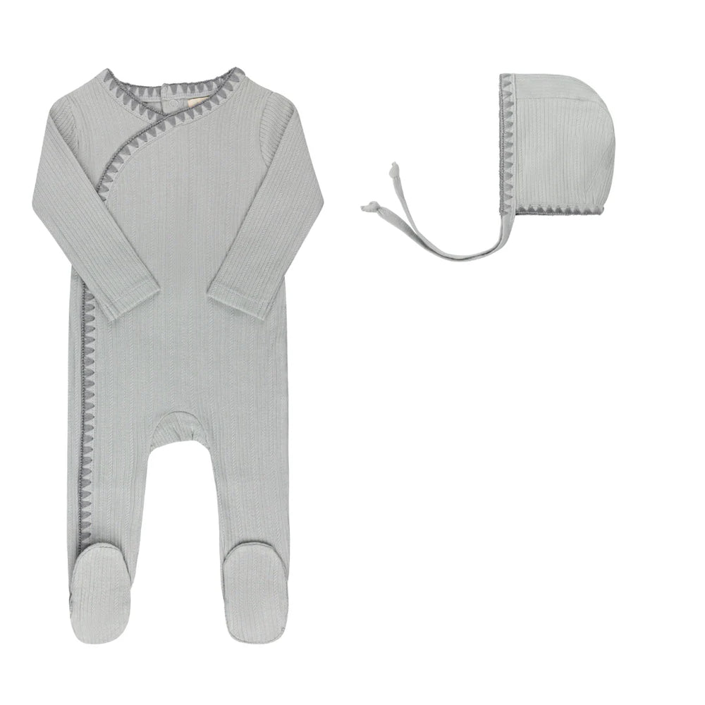 Ely's & Co Whip Stitch Footie & Bonnet