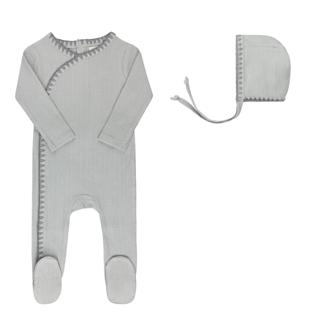 Ely's & Co Whip Stitch Footie & Bonnet