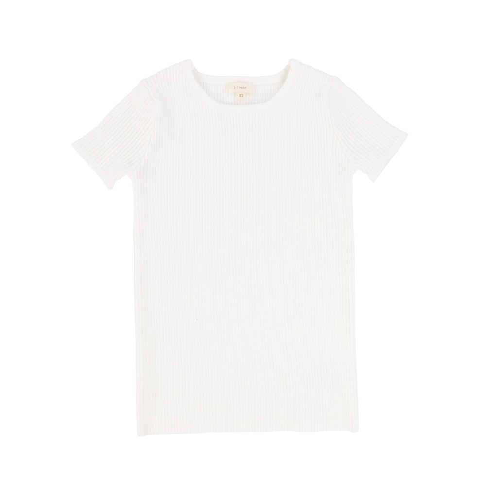 Lil Legs Ribbed Knit Short Sleeve Tshirt