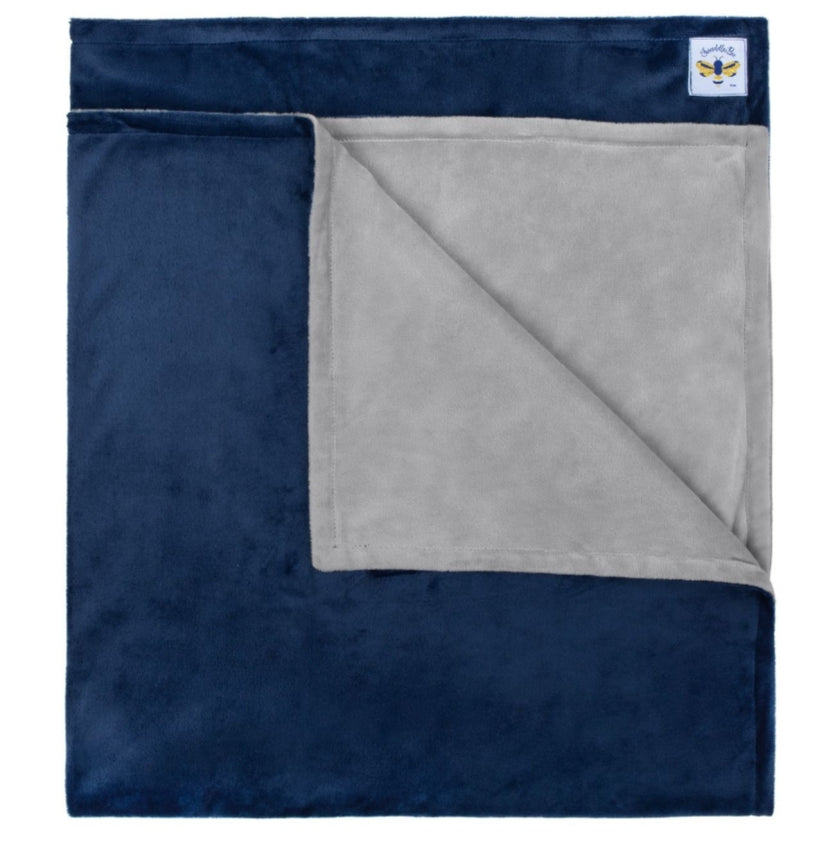 Swaddle Bee Navy & Gray Minkybee