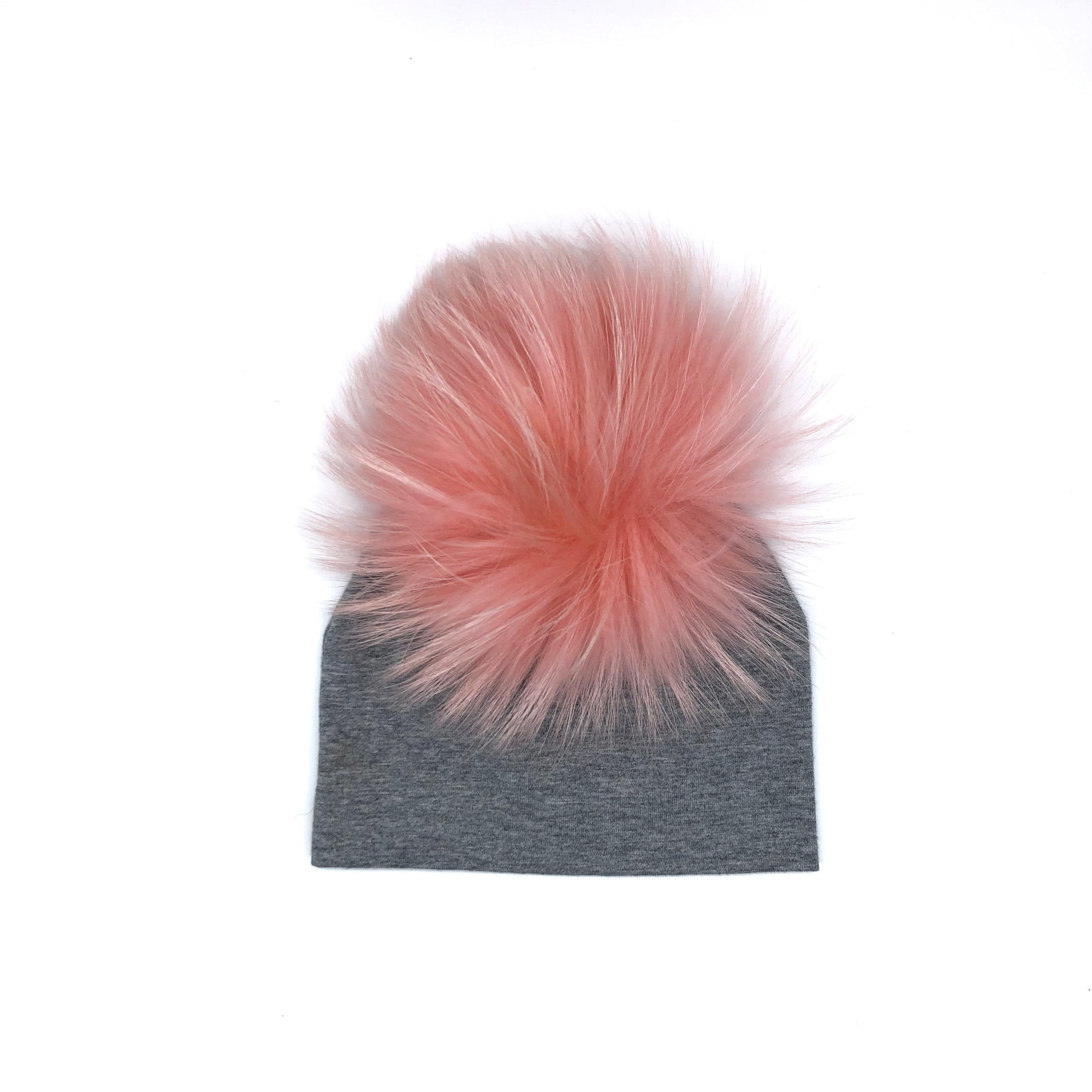 Heather Grey Pompom Hat