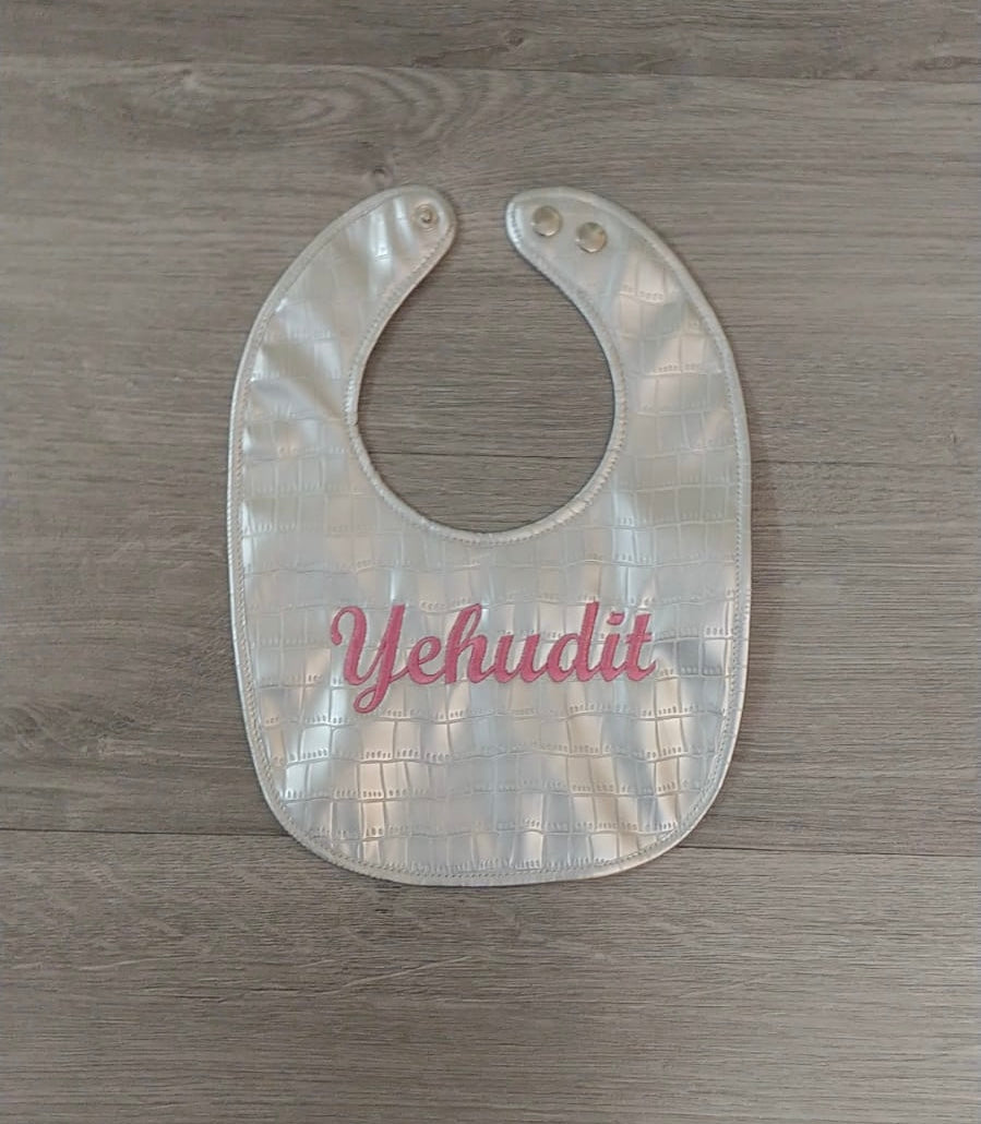 Leather Bib Silver