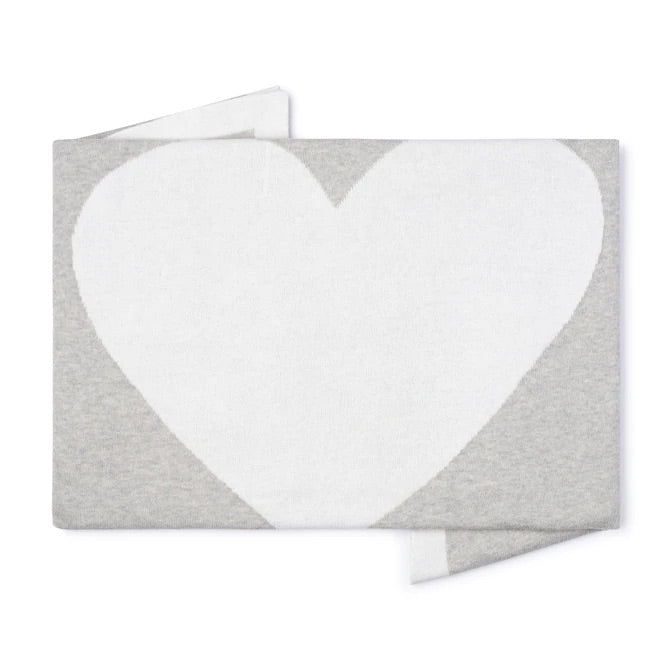 Domani DH Vanilla/Gray Heart Blanket