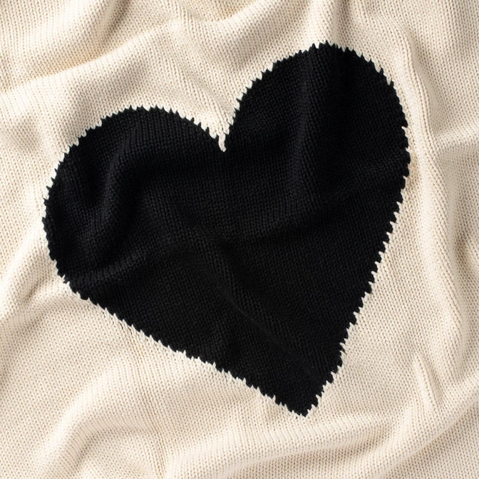 Domani DH BABY BLANKET NATURAL/BLACK HEART