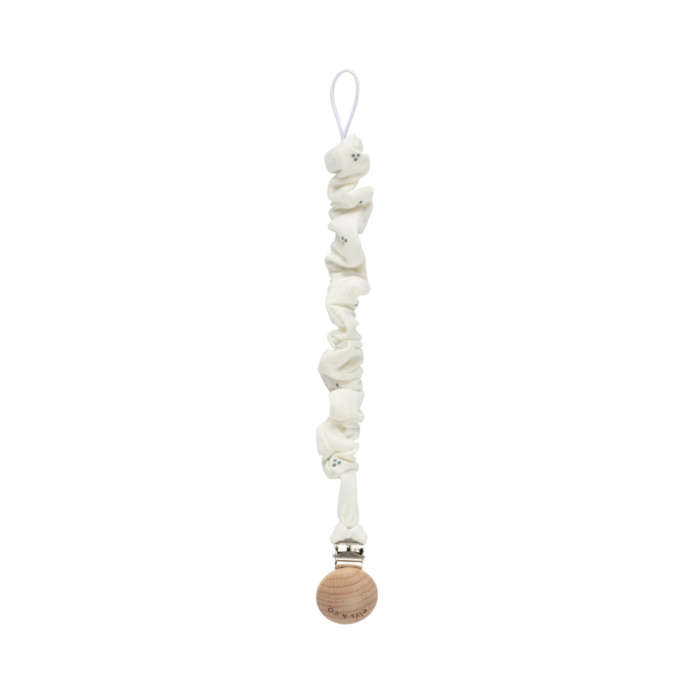 Elys and Co Ribbed Cotton - Solid Collection Paci Clip Ivory