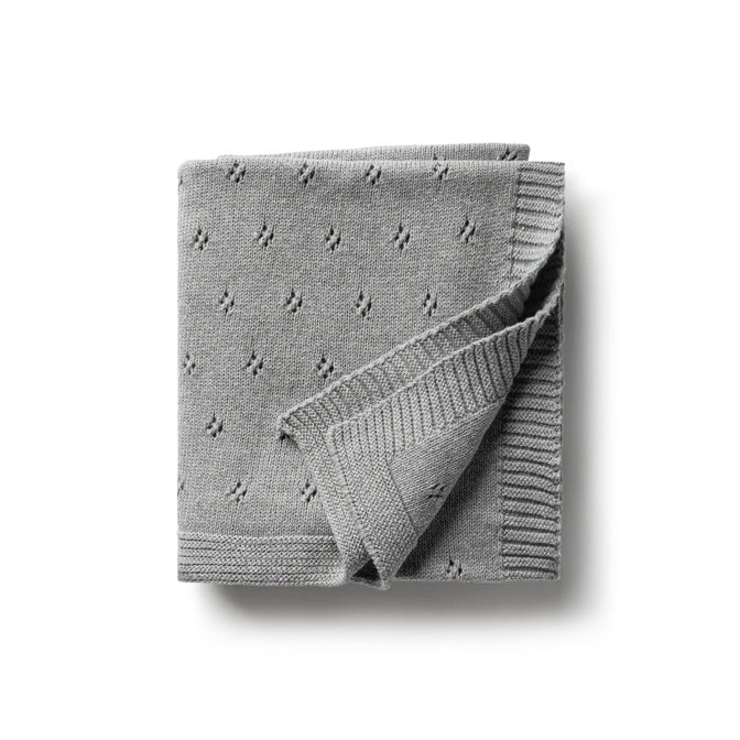 Domani Flower Gray Mel Baby Blanket