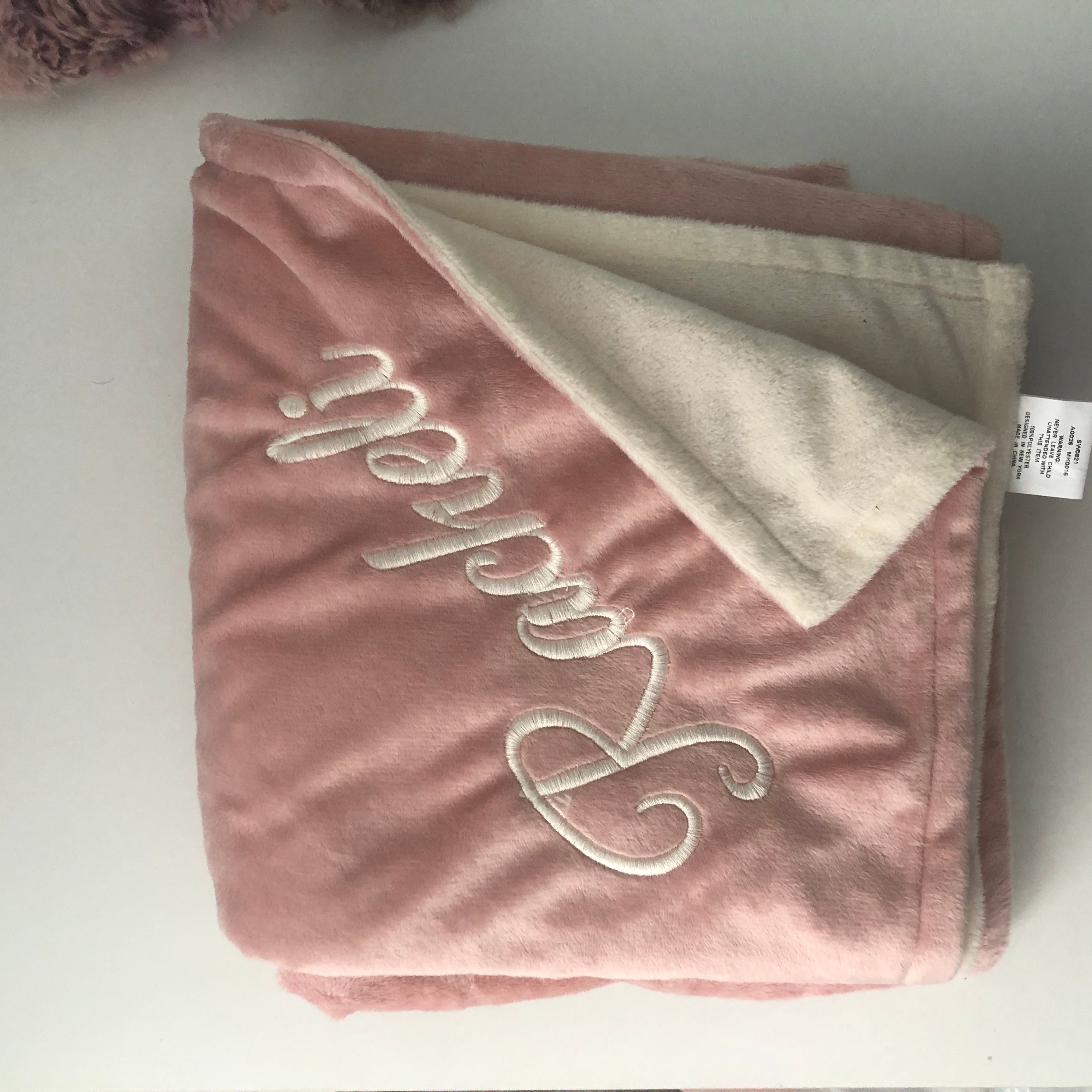 Swaddle Bee Pink & Ivory Minkybee