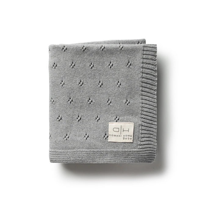Domani Flower Gray Mel Baby Blanket