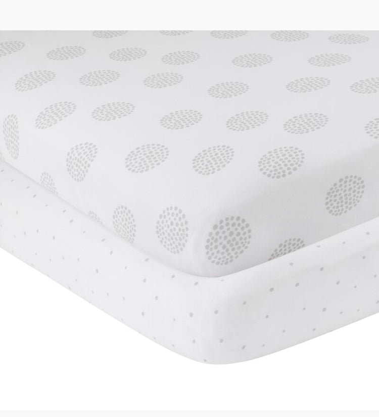 Elys and Co Grey Dottie Print Pack n Play Sheets 2 pack