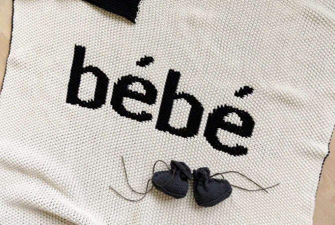 Domani DH BABY BLANKET NATURAL/BLACK BEBE