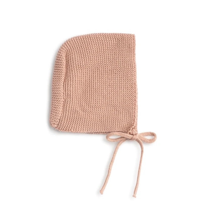 Domani DH Pale Pink Herringbone Knit Baby Bonnet