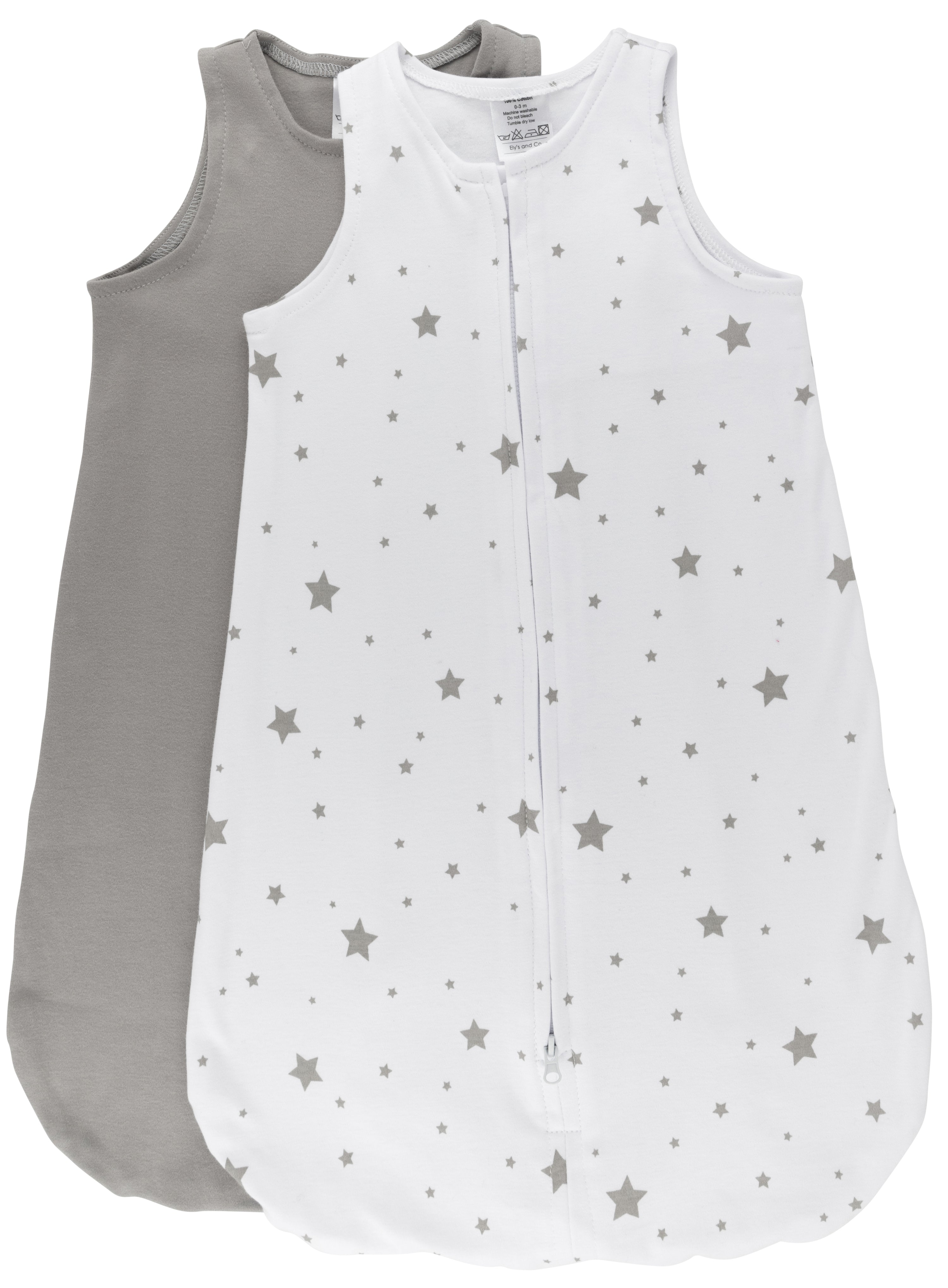 Elys and Co Baby Sleep Bag Grey and Stars